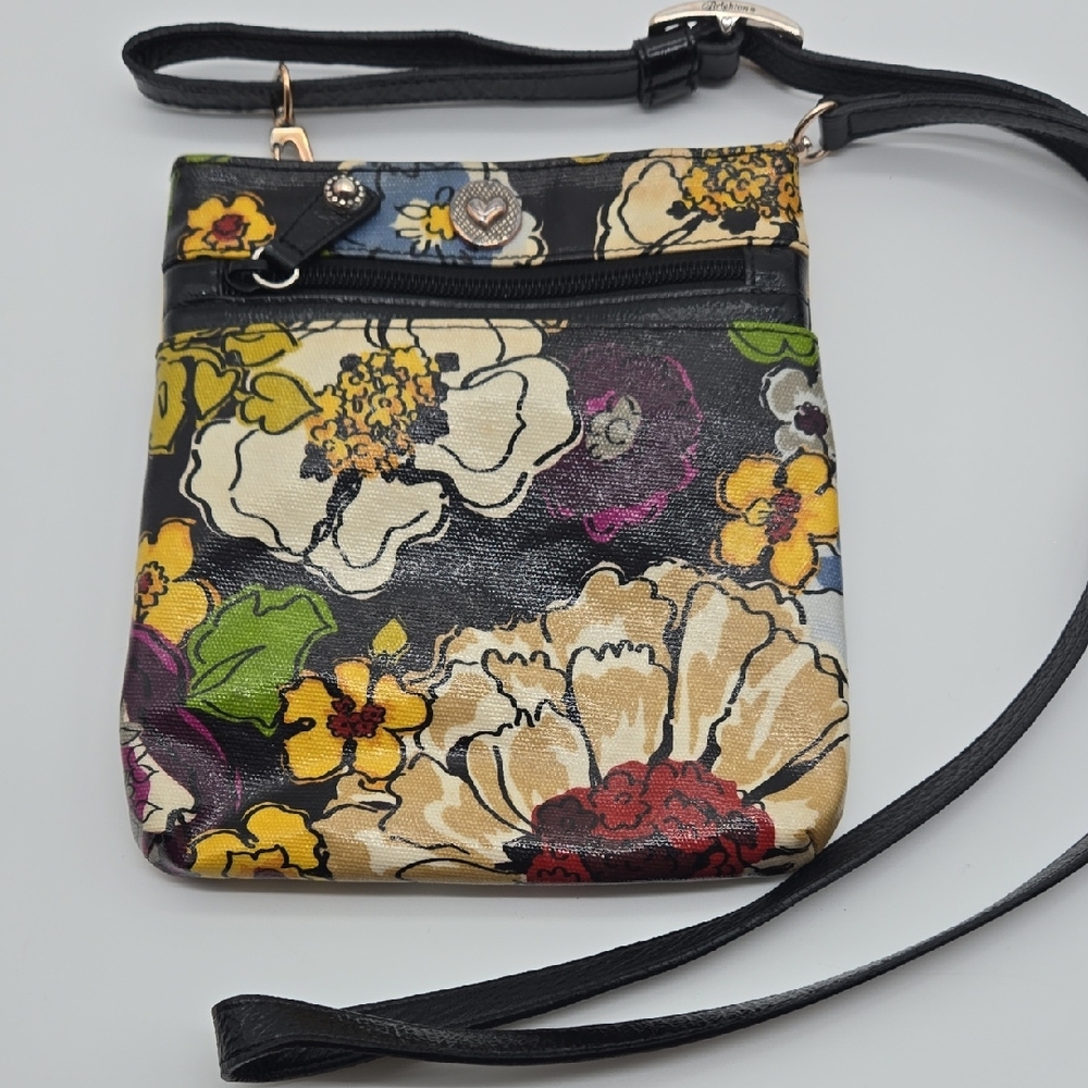 Brighton Floral Crossbody Bag - Black and Multicolor